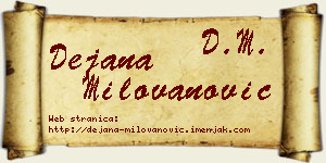 Dejana Milovanović vizit kartica